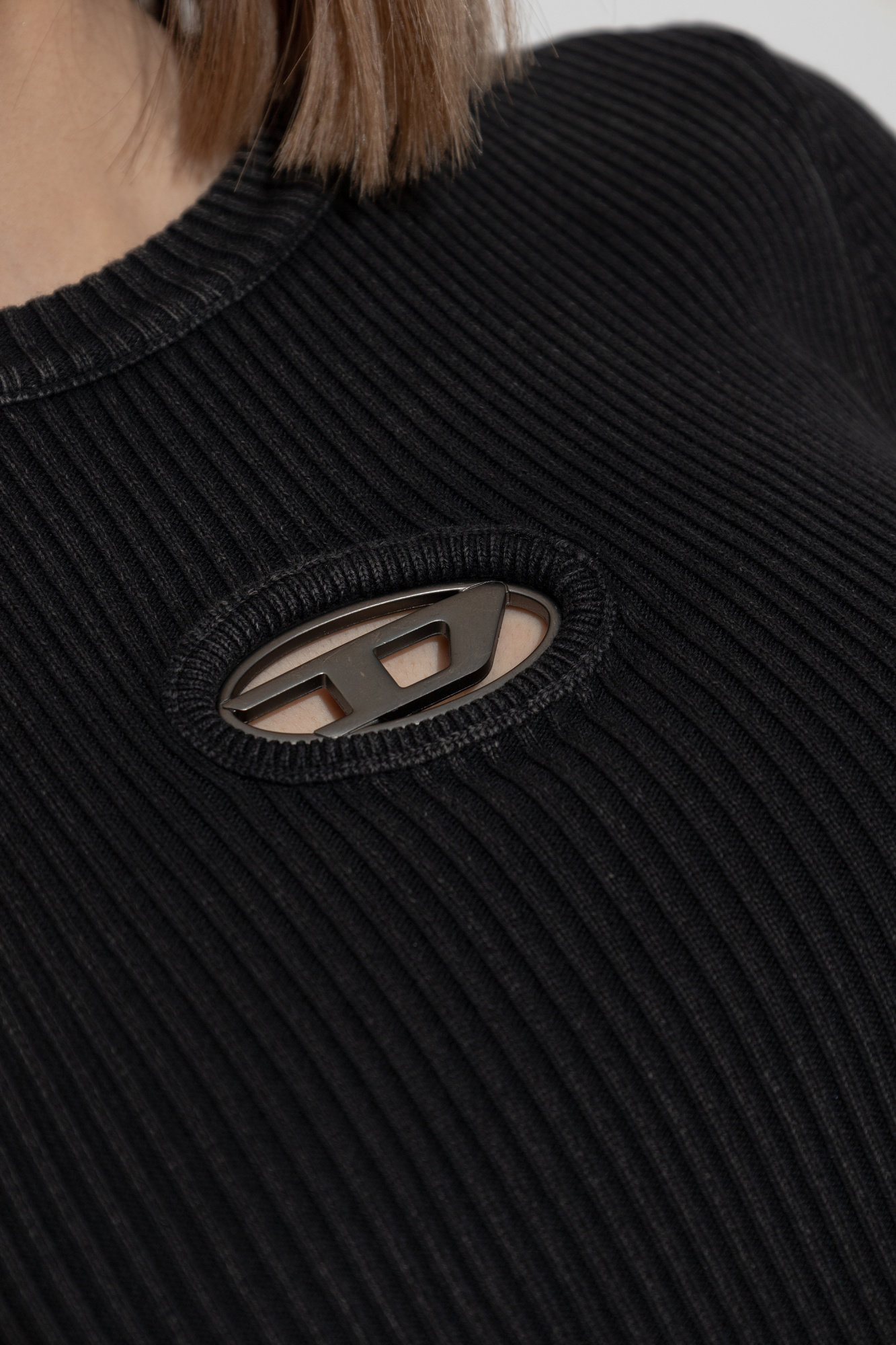 Black Ribbed top M-ANCHOR-A Diesel - Vitkac France